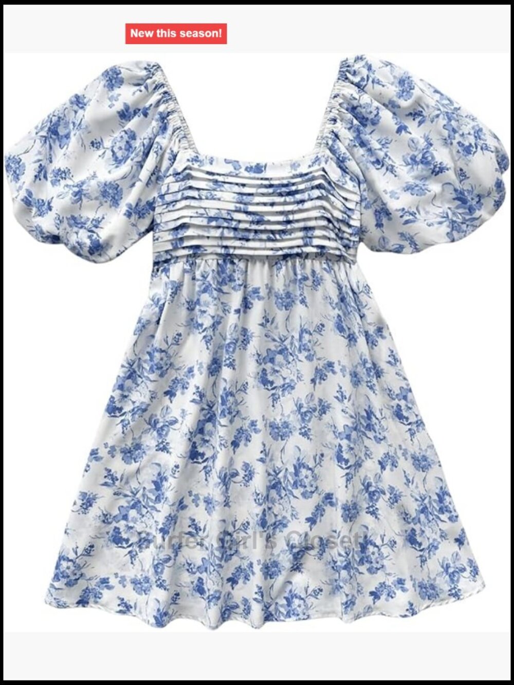 Floerns Women's Floral Square Neck Puff Sleeve Mini Dress Boho Summer